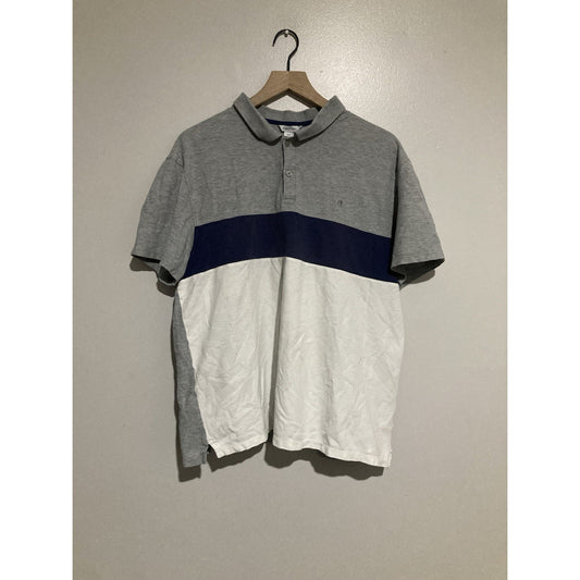 Calvin Klein Size XL Colorblock Casual Polo Shirt Short Sleeve Collar Button