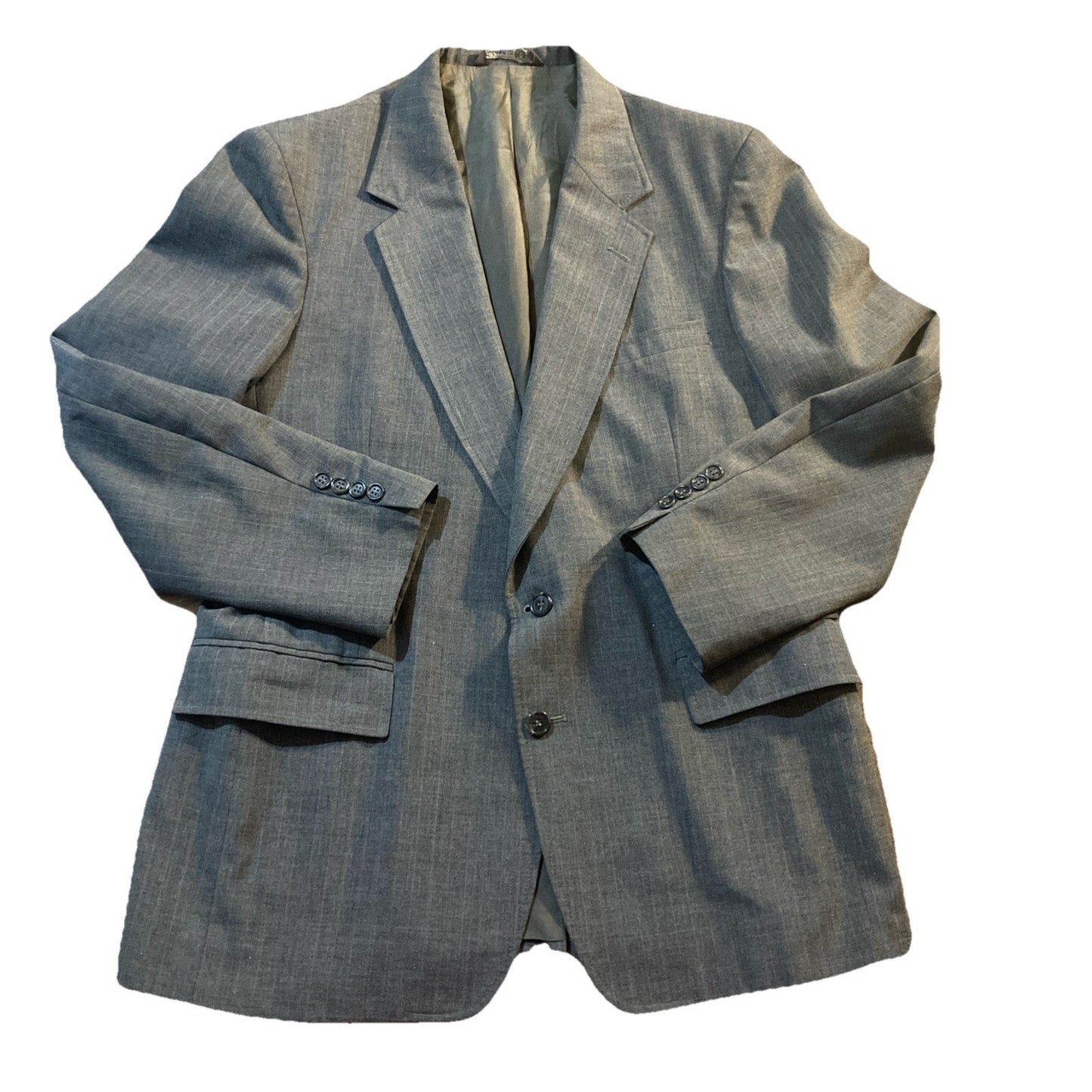 Vintage Academia Oakton Ltd Mens Gray Blazer Jacket Wool Blend Sport Coat