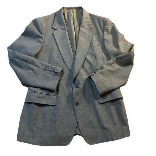 Vintage Academia Oakton Ltd Mens Gray Blazer Jacket Wool Blend Sport Coat