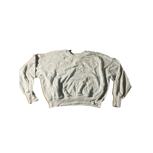Celebrity Pink Light Blue Fleece Sweatshirt With Stitched Heart And Pockets