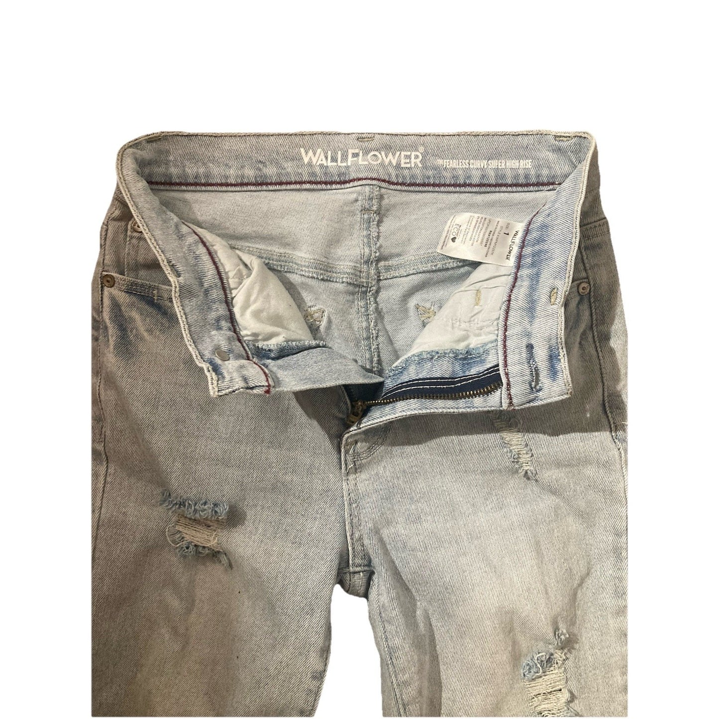 Wallflower Denim The Fearless Curvy Women’s Super High Rise Size 1 White Wash