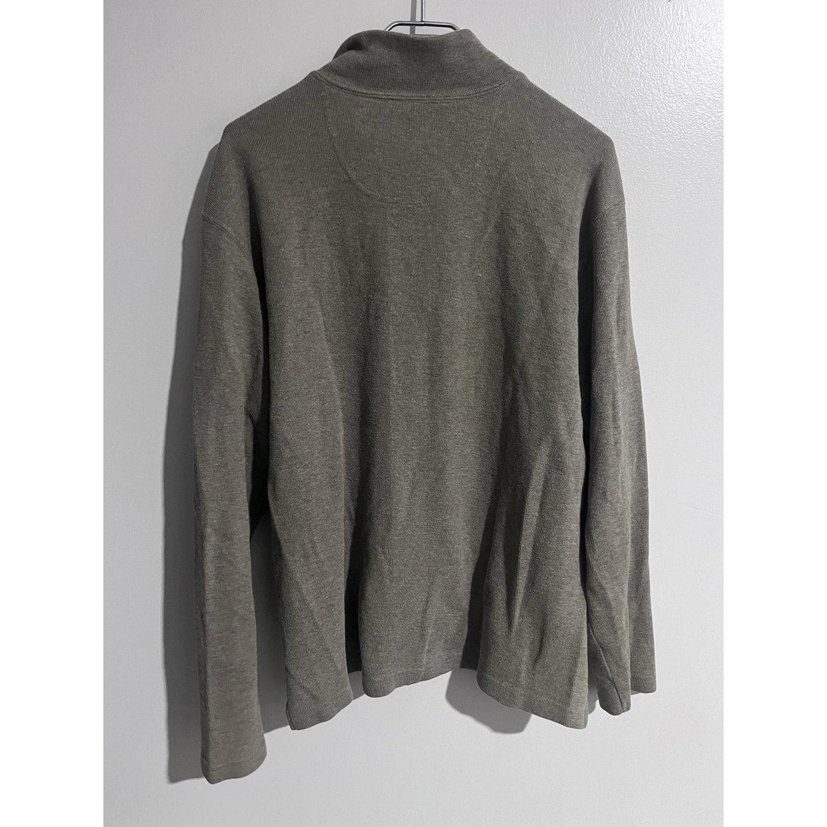 JOE Joseph Abboud Sweater Mens XL Gray 1/4 Zip Mock Neck Waffle-Knit Cotton