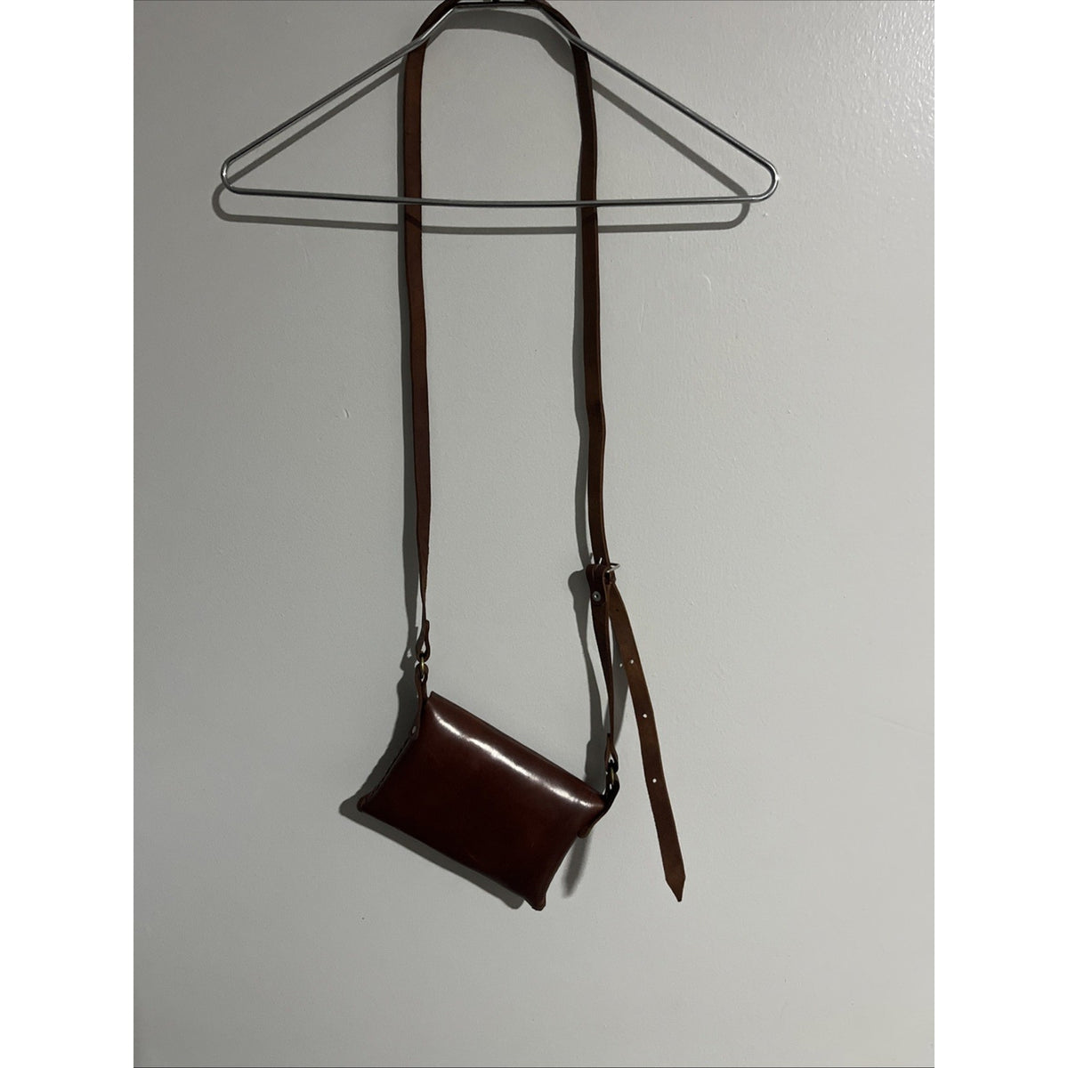 Leather Crossbody Purse Mini Bag Ethical Handmade Patina Boho Preppy Retro 90s