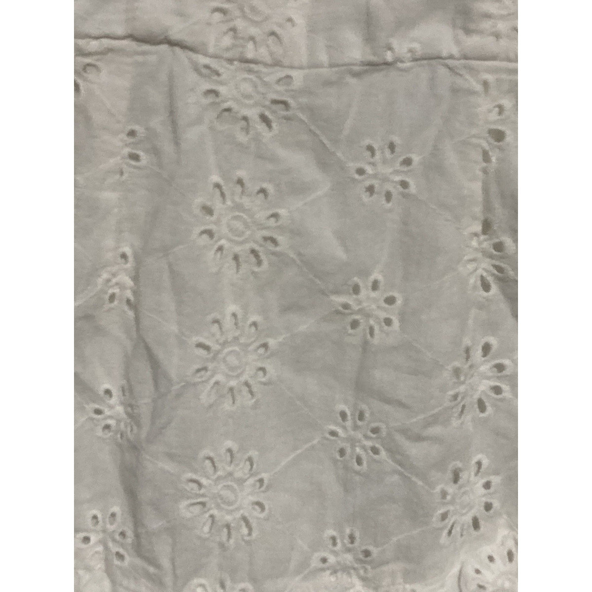 Indikah Womens Dress Size 6 XS White Eyelet Floral Sweetheart Mini Sleeveless