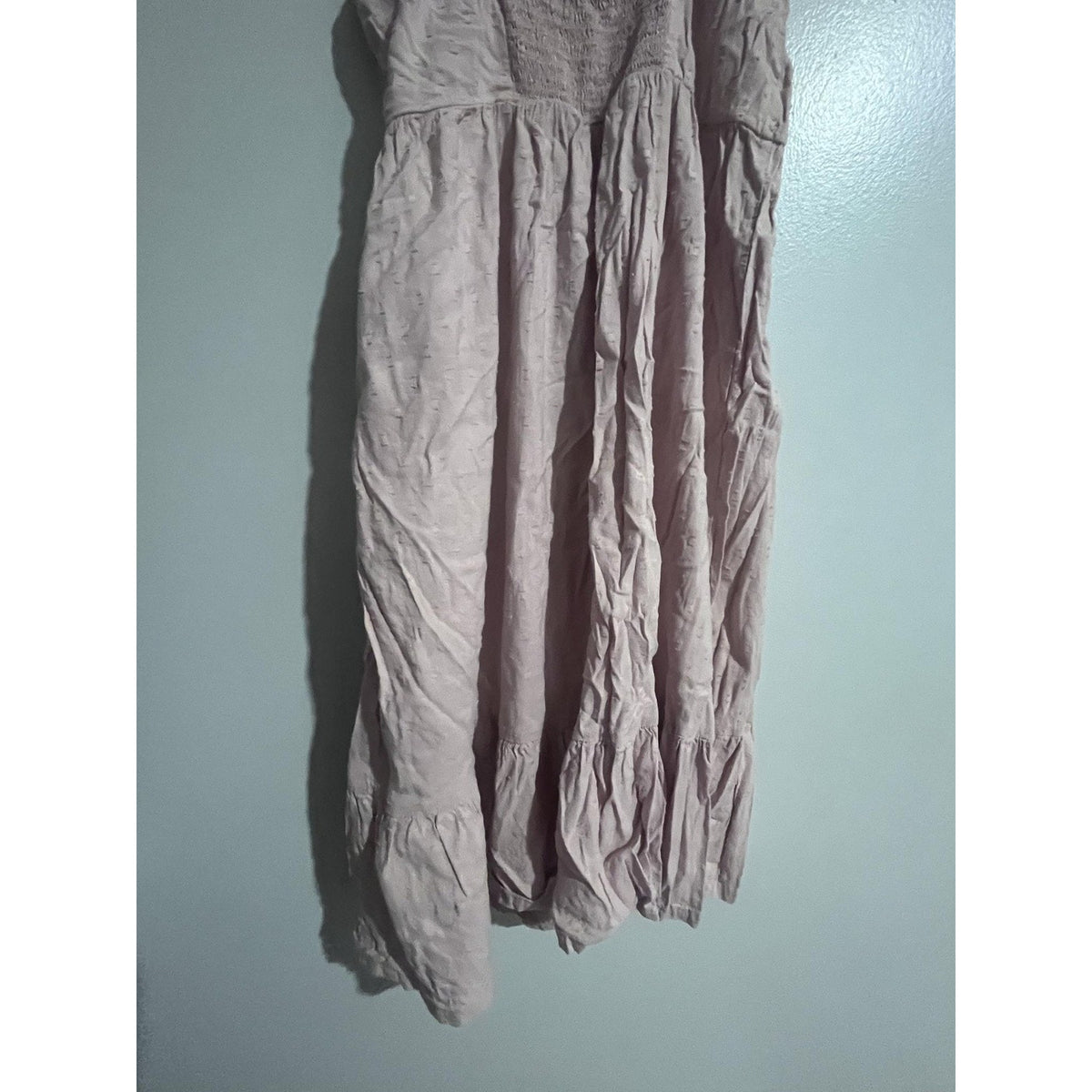 Dress Womens 3X Pink Maxi Sundress Smocked Square Neck Tie Flutter Sleeve