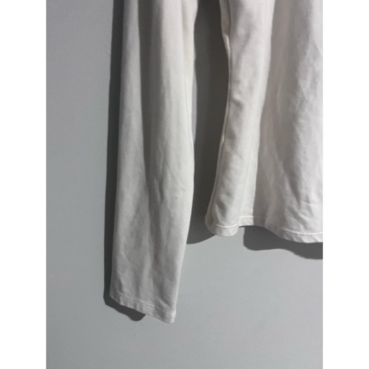 H&M T-Shirt Womens S White Square Neck Long Sleeve Slim Jersey Stretch