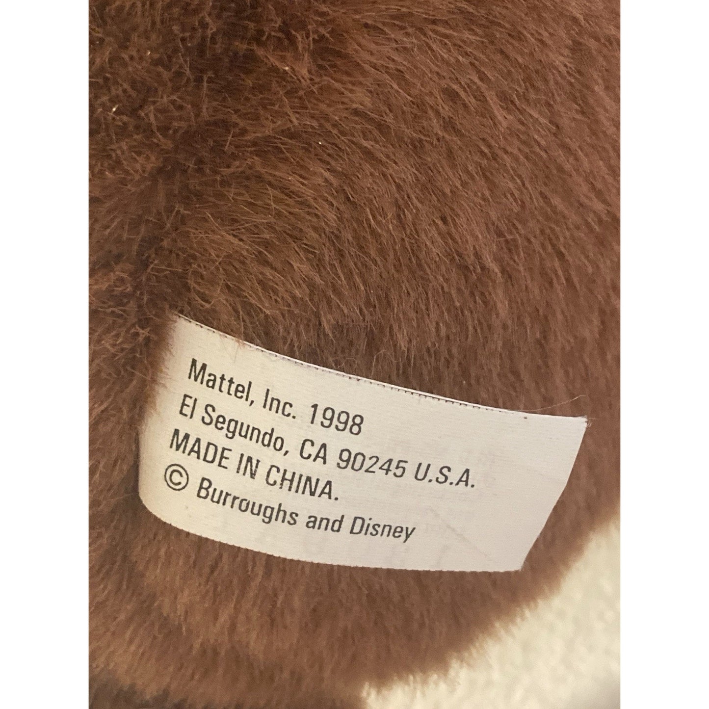 Baby Tarzan Kala Gorilla Heartbeat Plush Disney Mattel 1998 w/TAG Doesn’t Work