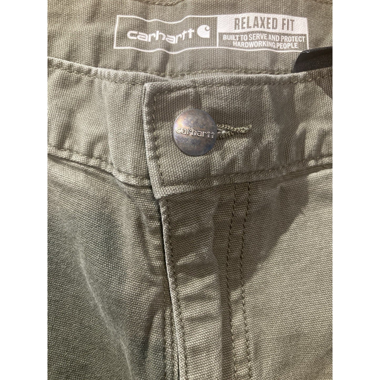 Carhartt Mens Relaxed Fit Canvas Work Shorts Moss Green 36 Utility