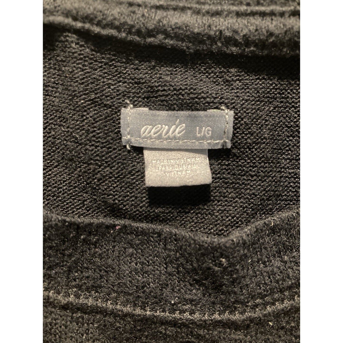 Aerie Sweatshirt Size Large Womens Black Raglan Sleeve Oversized Pullover