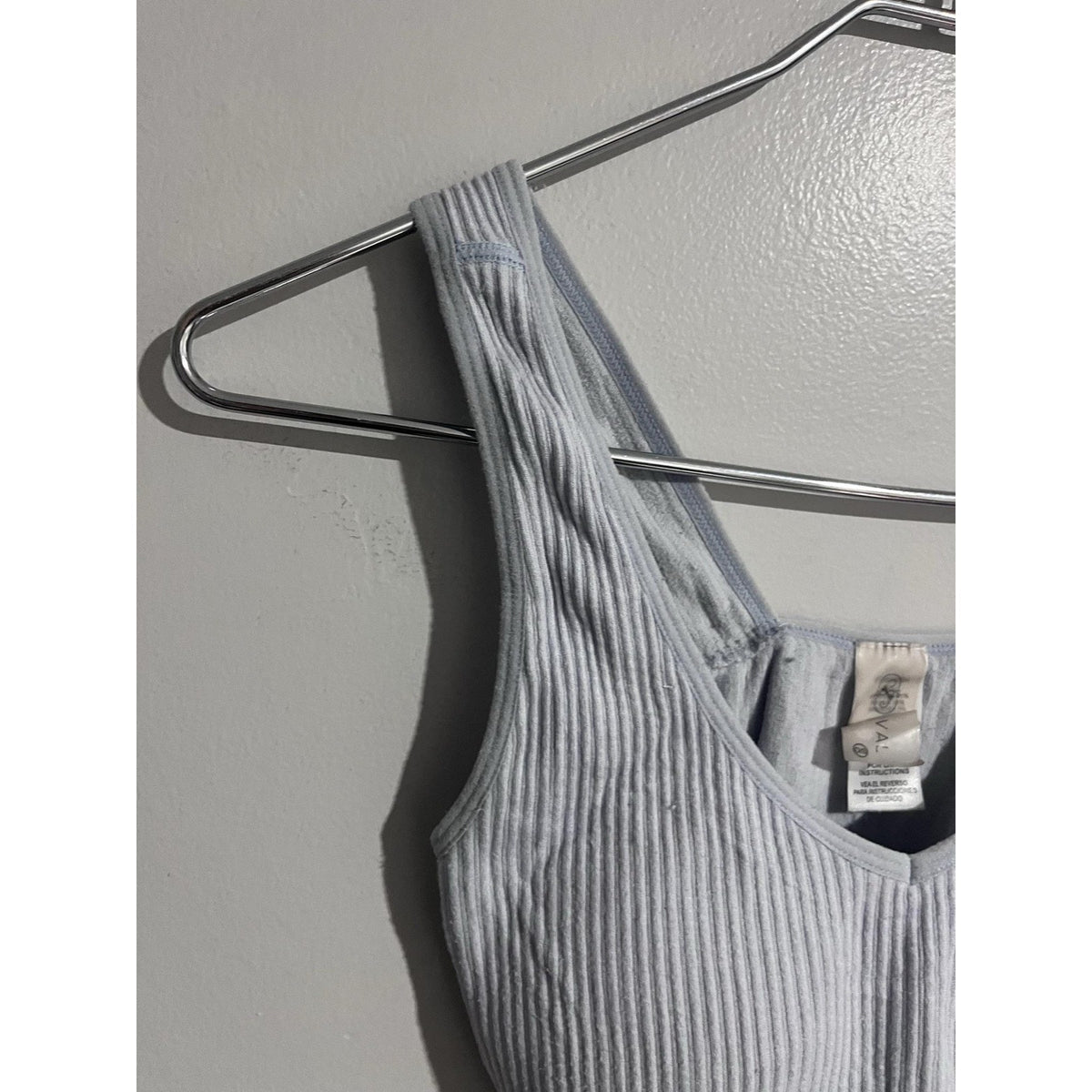 Revival Tank Womens S Gray Cropped Padded Stretch Jersey Summer Casual