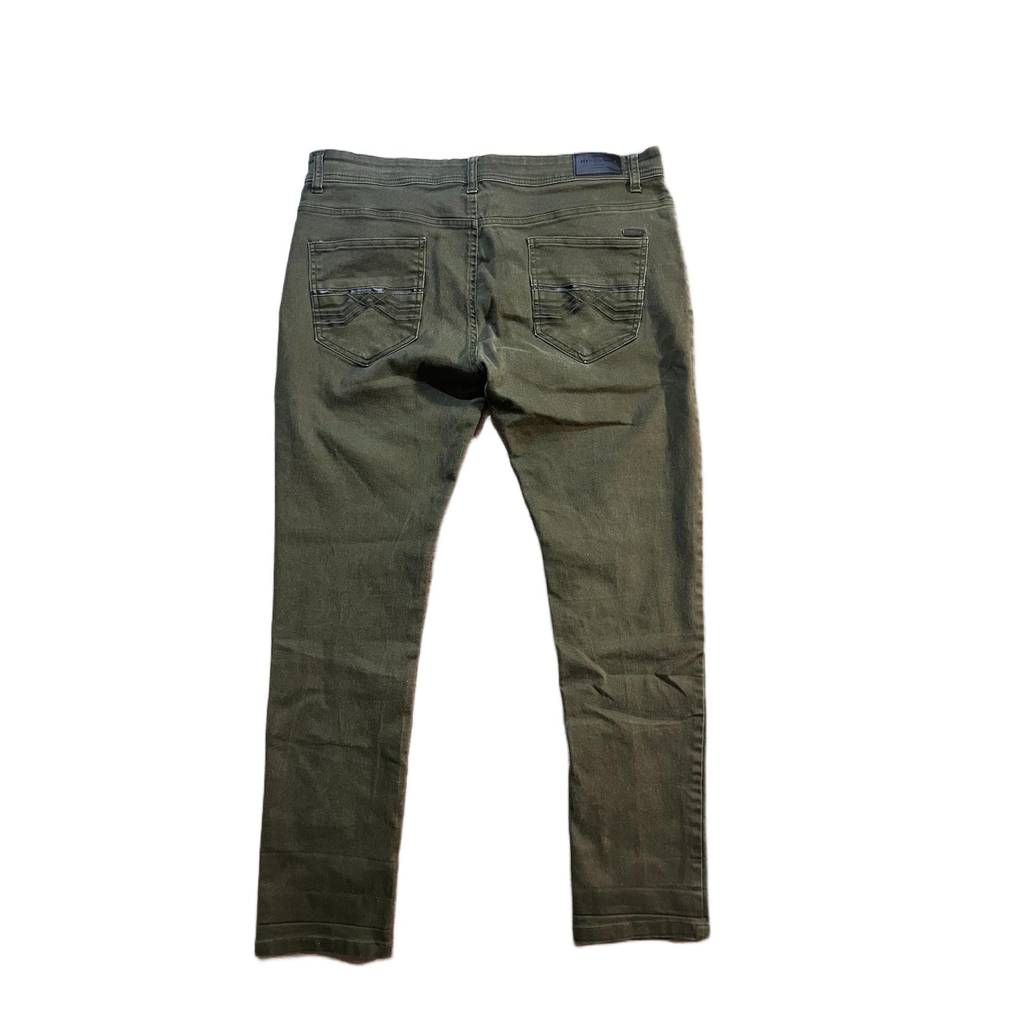 Marc Asher Men's Slim Straight Fit Stretch Denim Jeans Green Regular Size 38x32