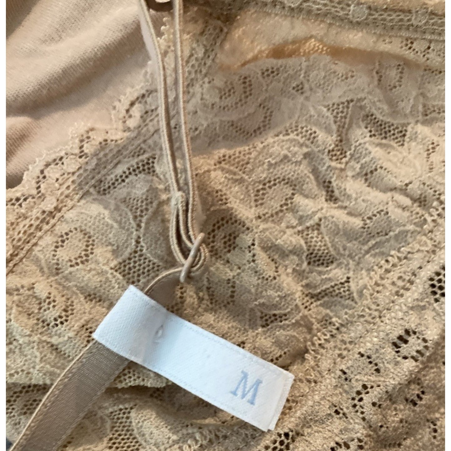 Gap Factory LOVE Lace Bralette Beige Adjustable Strap Size Medium Wire Free