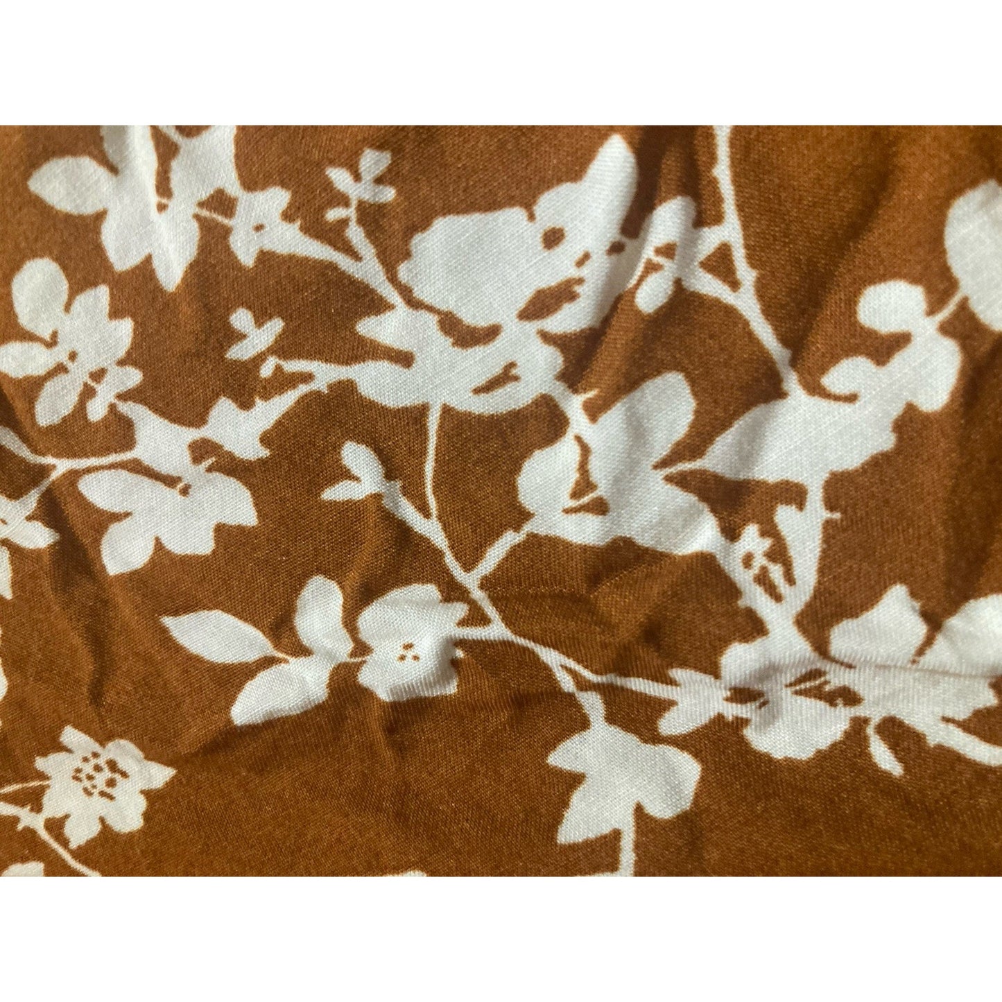 Old Navy Brown White Floral Fit & Flare Dress Tie Back V-Neck Flutter L