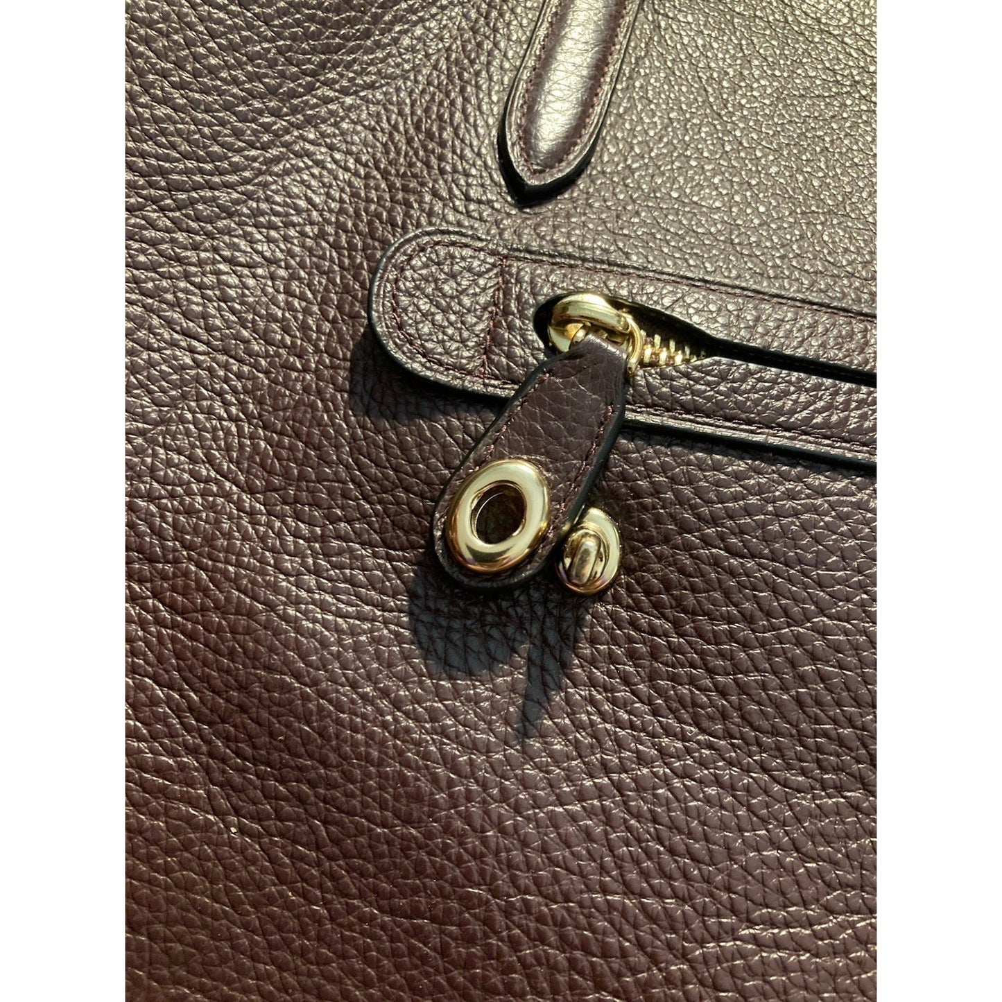 Coach F57526 Oxblood Crossgrain Leather City Zip Tote Shoulder Bag Burgundy