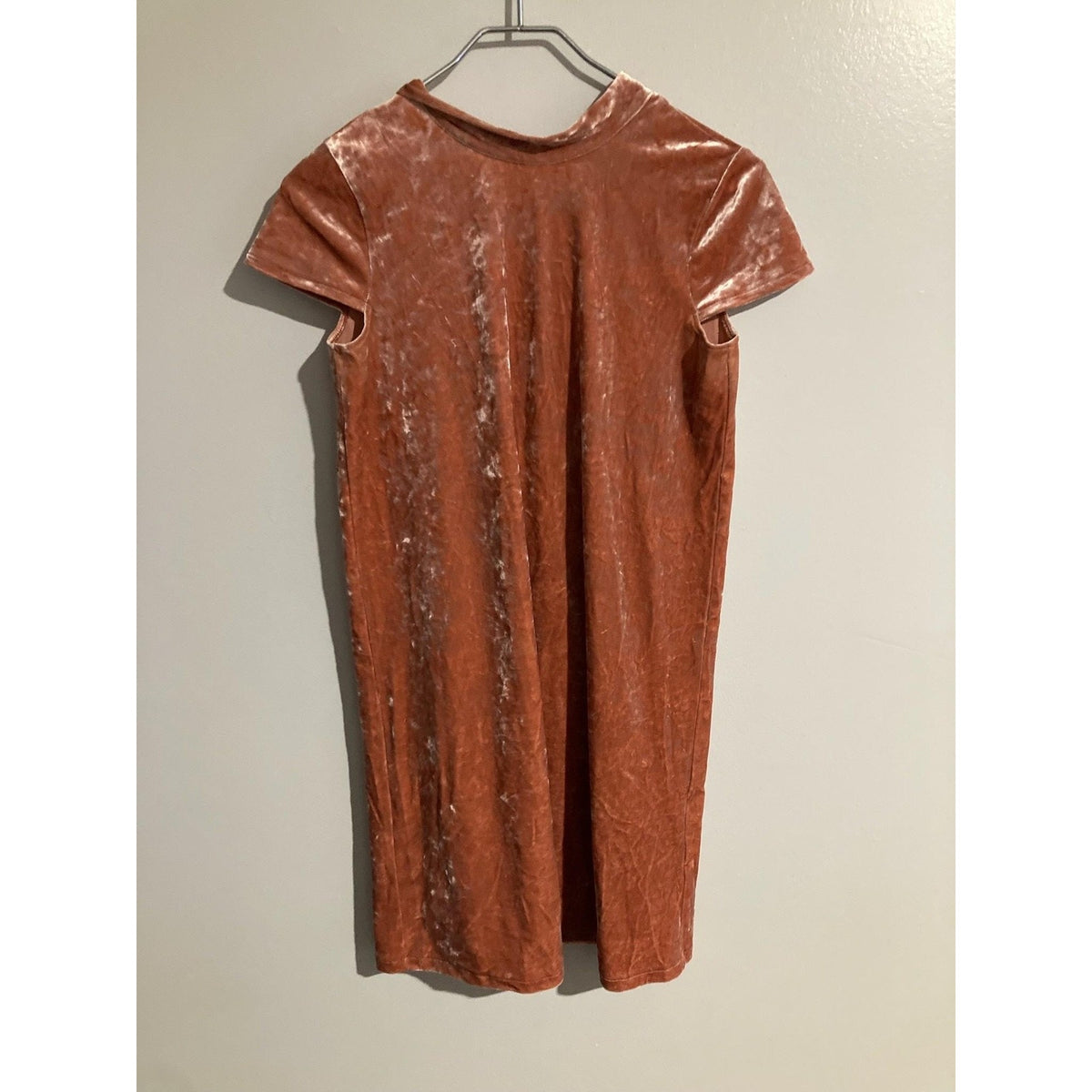 Madewell Dress Womens XXS Pink Velvet Shift Knee Length Keyhole Tie Neck Party
