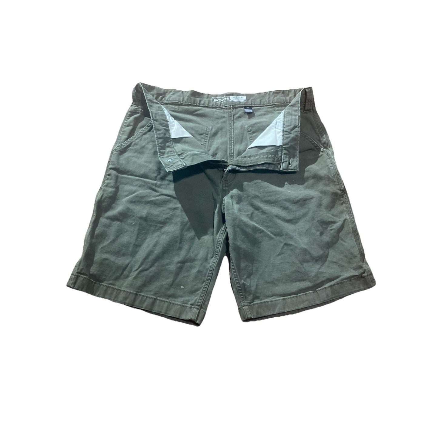 Carhartt Mens Relaxed Fit Canvas Work Shorts Moss Green 36 Utility