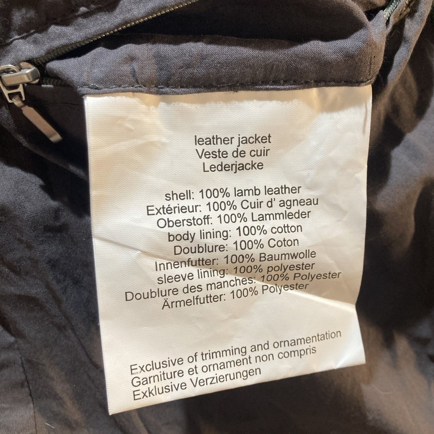 MAURITIUS NWT Sofia Leather Moto Jacket Ombré Gray Women’s Small Size 6