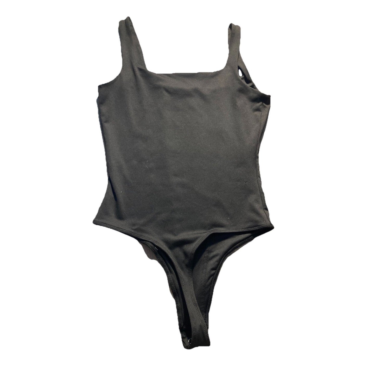 SO Women’s Bodysuit Black Size Small Tank Top Snap Close Thong Contouring Soft