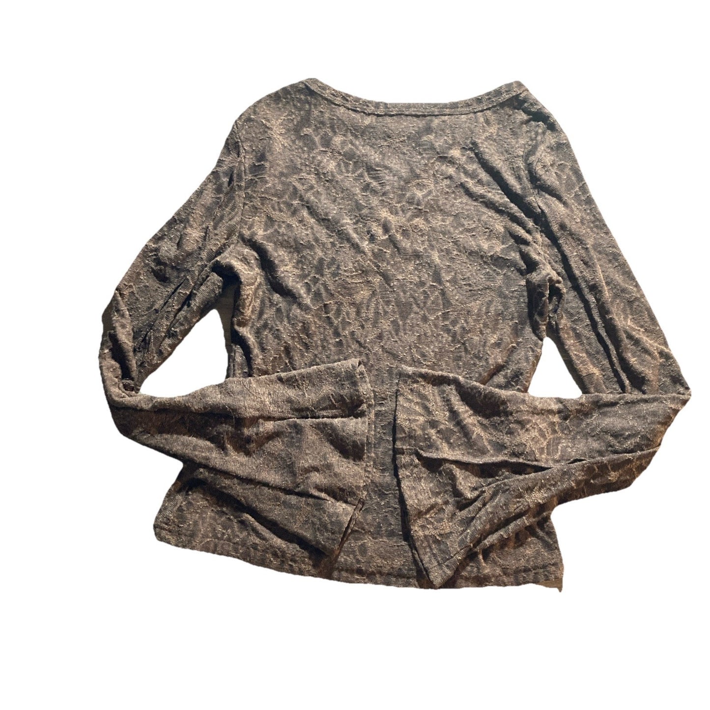 Bohemela Brown Lacey Sheer Long Flare Sleeve Women’s Small Boho Whimsigoth