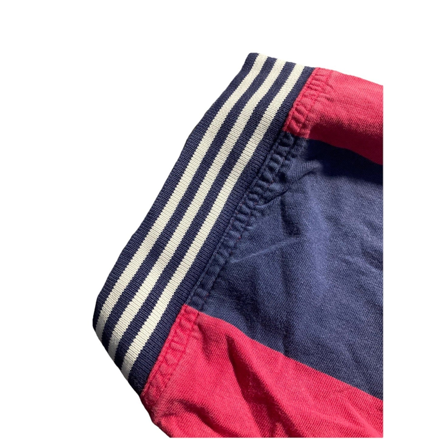 VTG Rugby Shirt Mens 100% Cotton Stripe XL Blue Red Made In USA Cutter And Buck