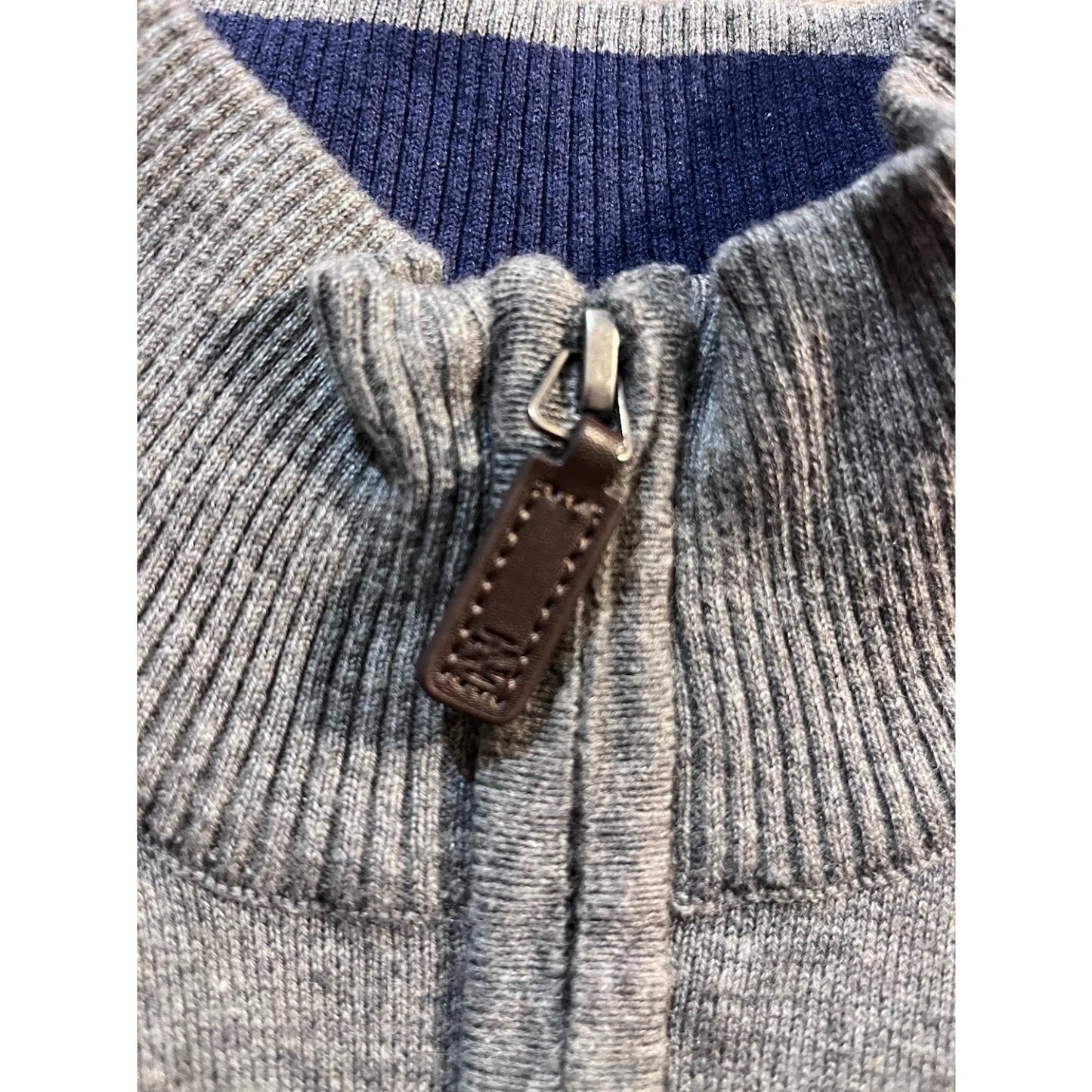 Izod Sweater Men Small Gray Pullover Quarter Zip Long Sleeve Sweatshirt Y2K