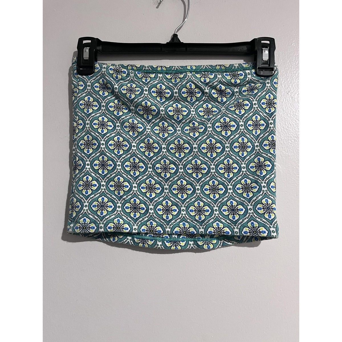 Old Navy Tube Top Womens M Green Cropped Floral Built-In Bra Stretch Summer