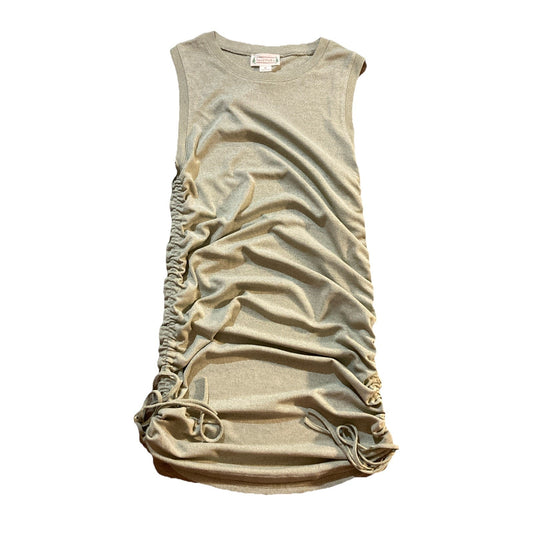 Love Riche Olive Green Ruched Side Tie Sleeveless Mini Dress Size Medium