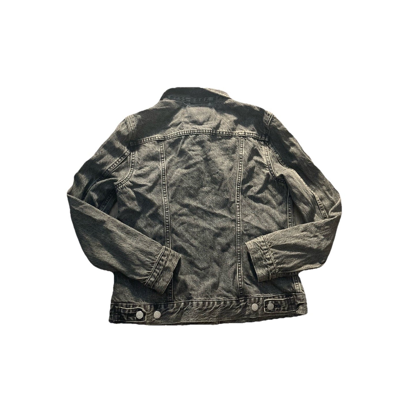 Levi's Jacket Womens M Acid Wash Black Grey Denim Trucker Button Front Classic