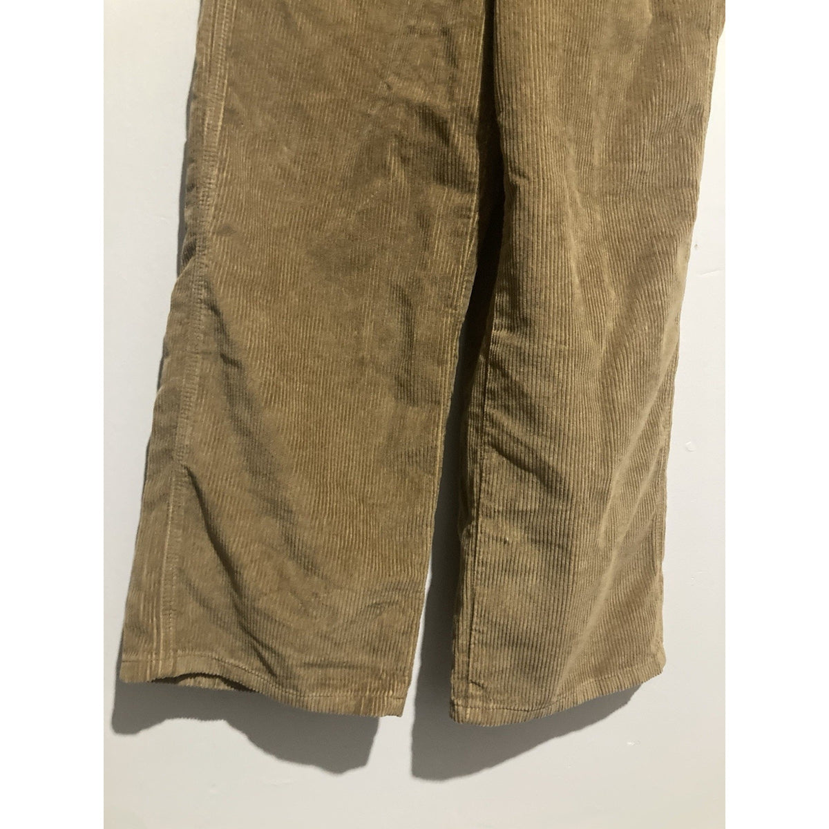 Levi's Premium Big E Baggy Corduroy Overalls Ermine Tan Womens M Wide Leg