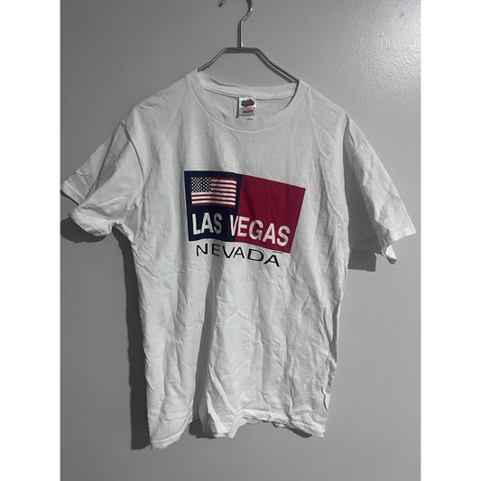 Fruit Of The Loom Graphic Red White And Blue Las Vegas Nevada T Shirt Men's L