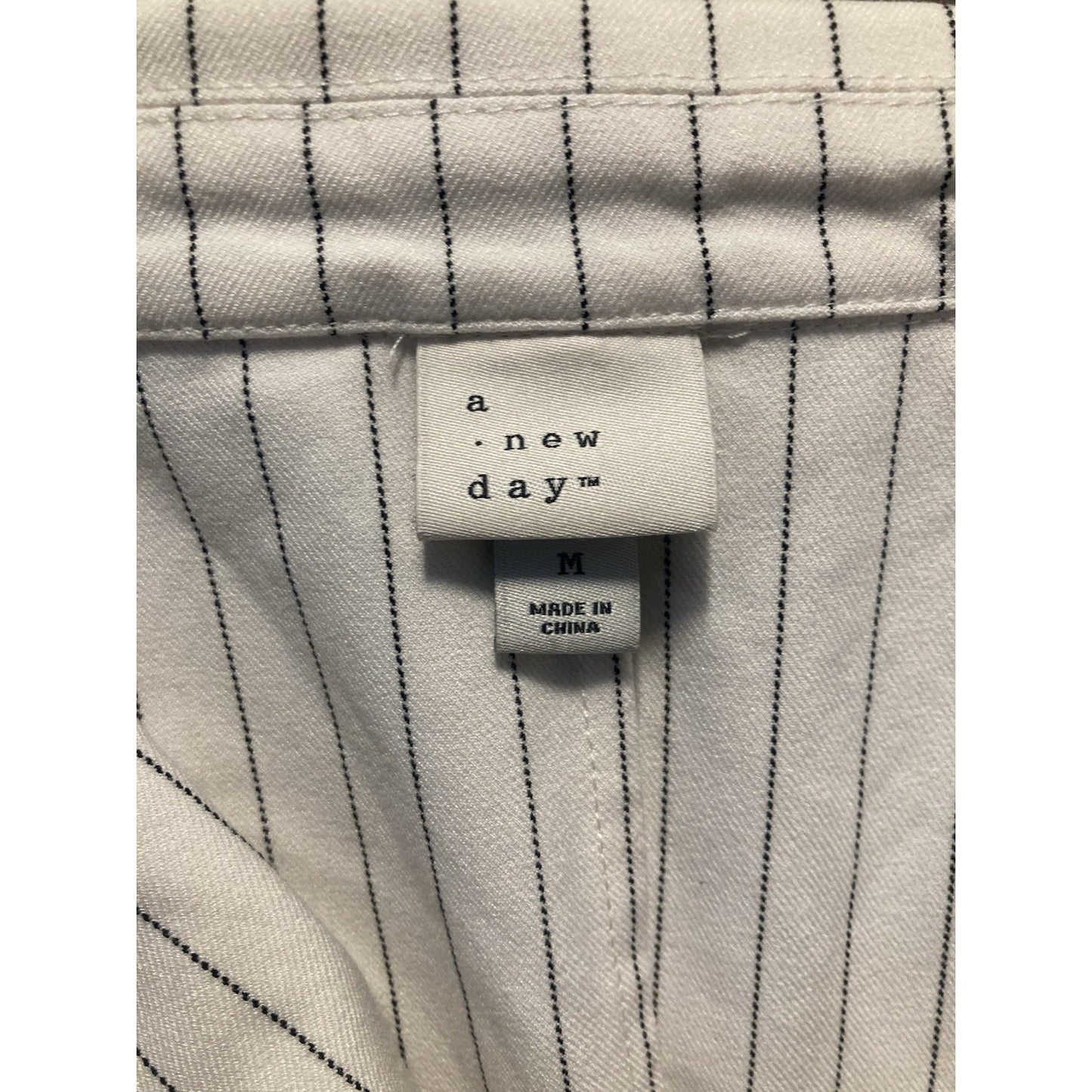 A New Day Striped Pantsuit Blue White Romper Belted Wide Leg Womens Size M