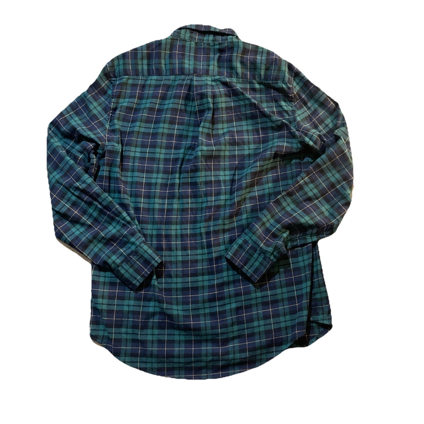 Skater US Polo Assn Flannel Shirt Mens Blue Green Plaid Button Western Casual L
