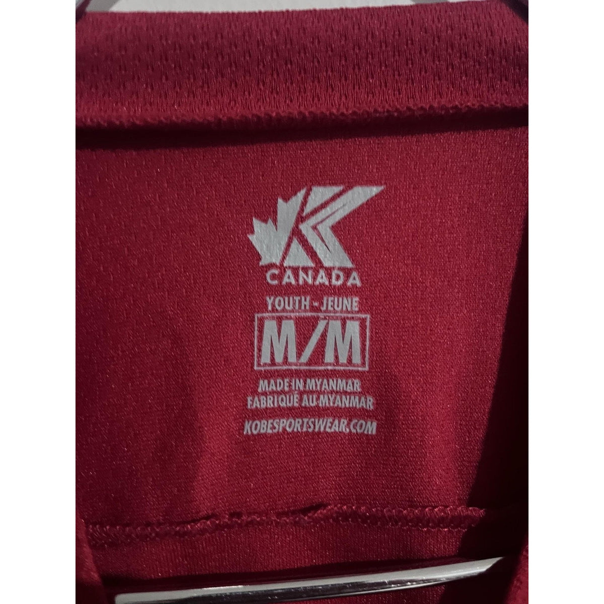 Kobe Sportswear Shirt Boys M Red Jersey V-Neck Hockey Mesh Tagless Logo