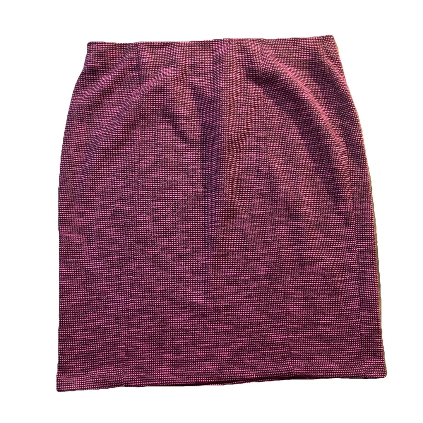 ELLE Pencil Skirt Womens XL Pink Black Woven Knit Contoured-Waistband High Rise