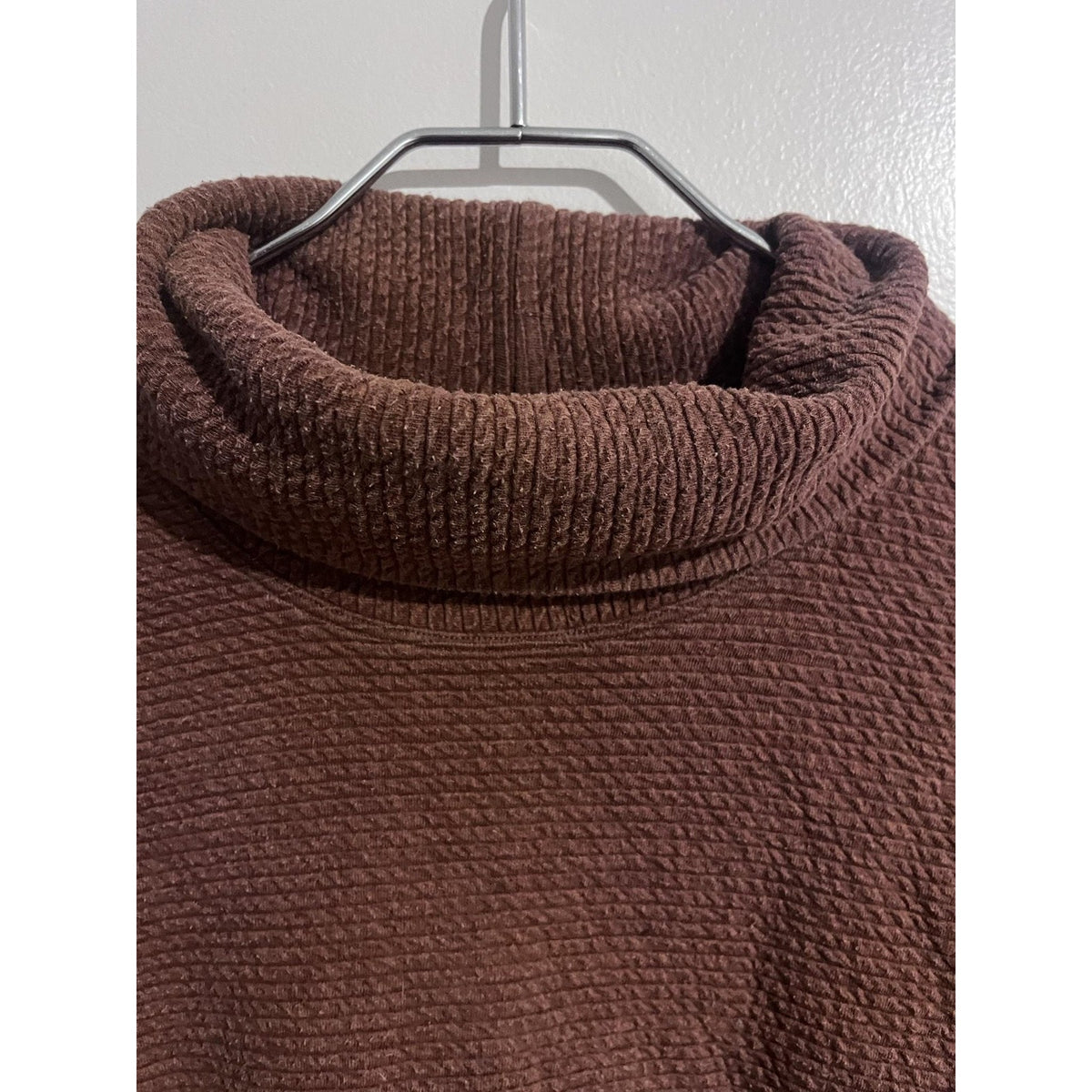 Lululemon Sweater Womens XS/S Brown Waffle-Knit Pullover Cowl Neck Heavyweight