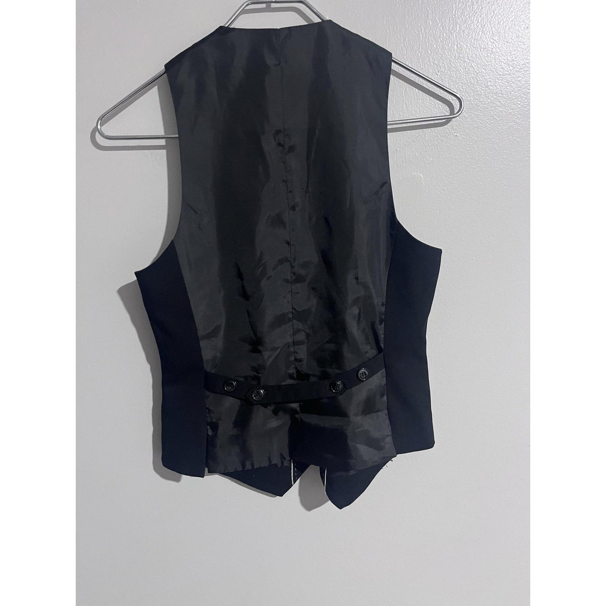 H&M Suit Vest Womens 6 Black Tailored Lined Belted Slim Business Workwear