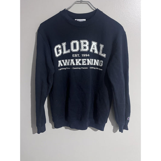 Champion Sweatshirt Boys 14-16 Blue Global Awakening Pullover Crew Graphic Logo