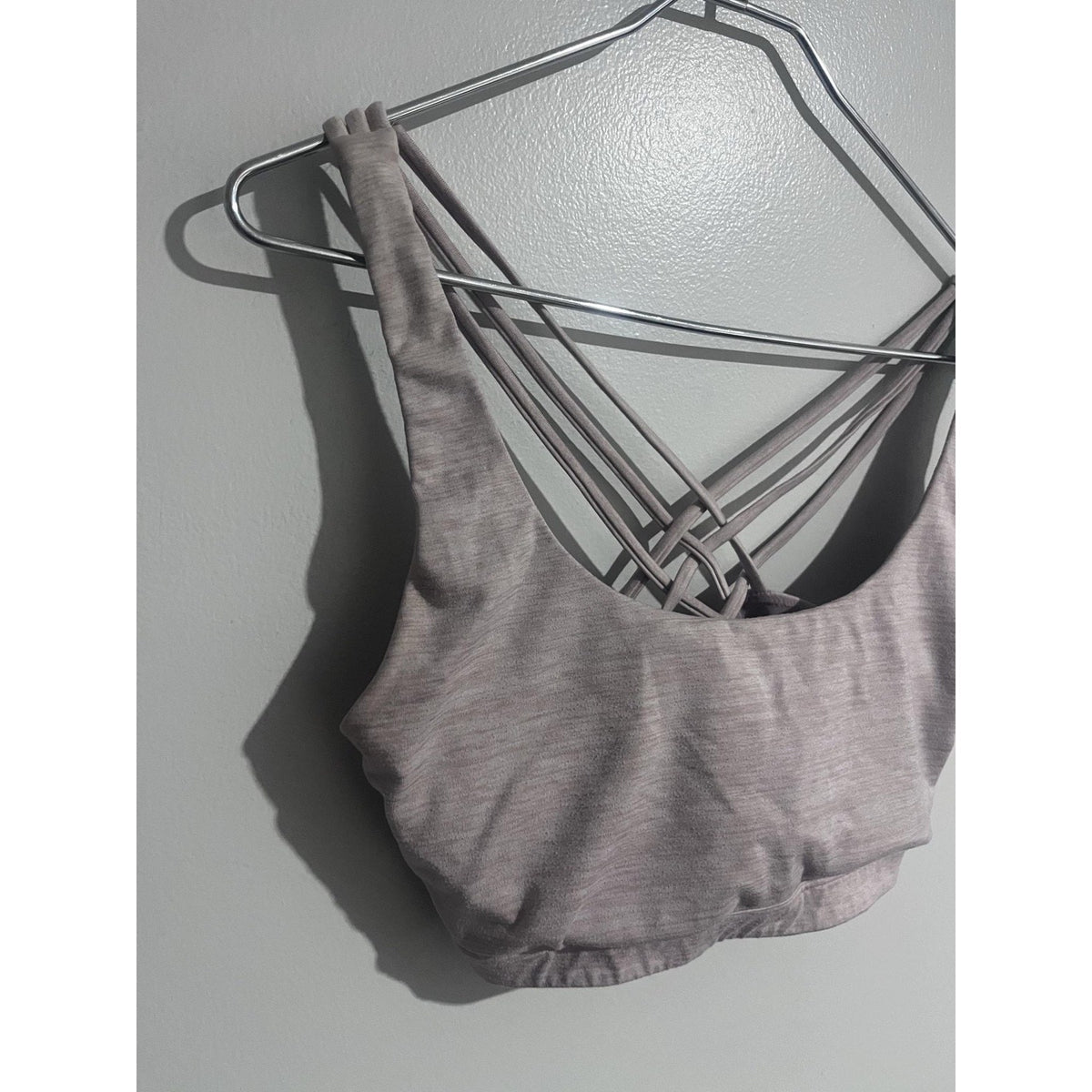 Victoria's Secret Bra Womens XL Purple Sports Bra Crossback Lined Stretch Yoga