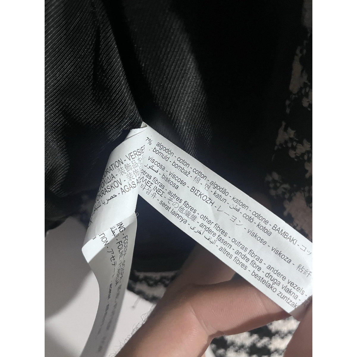 ZARA Jacket Womens S Black Tweed Check Rhinestone Button Collared Pockets
