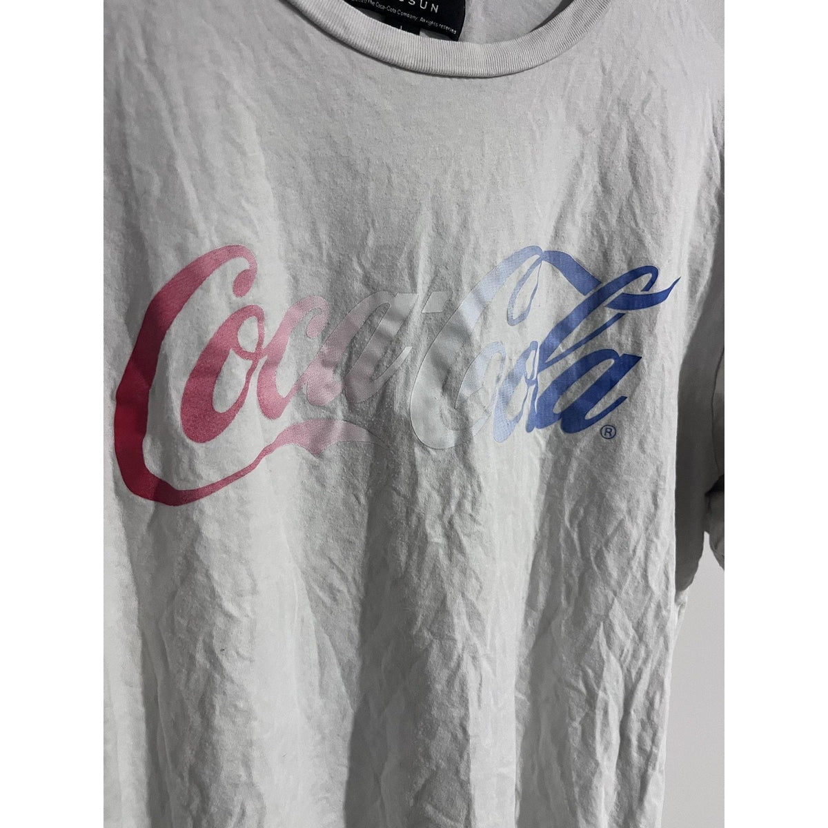 Coca-Cola PacSun Shirt Mens L White Short Sleeve Crew Neck Cotton Graphic