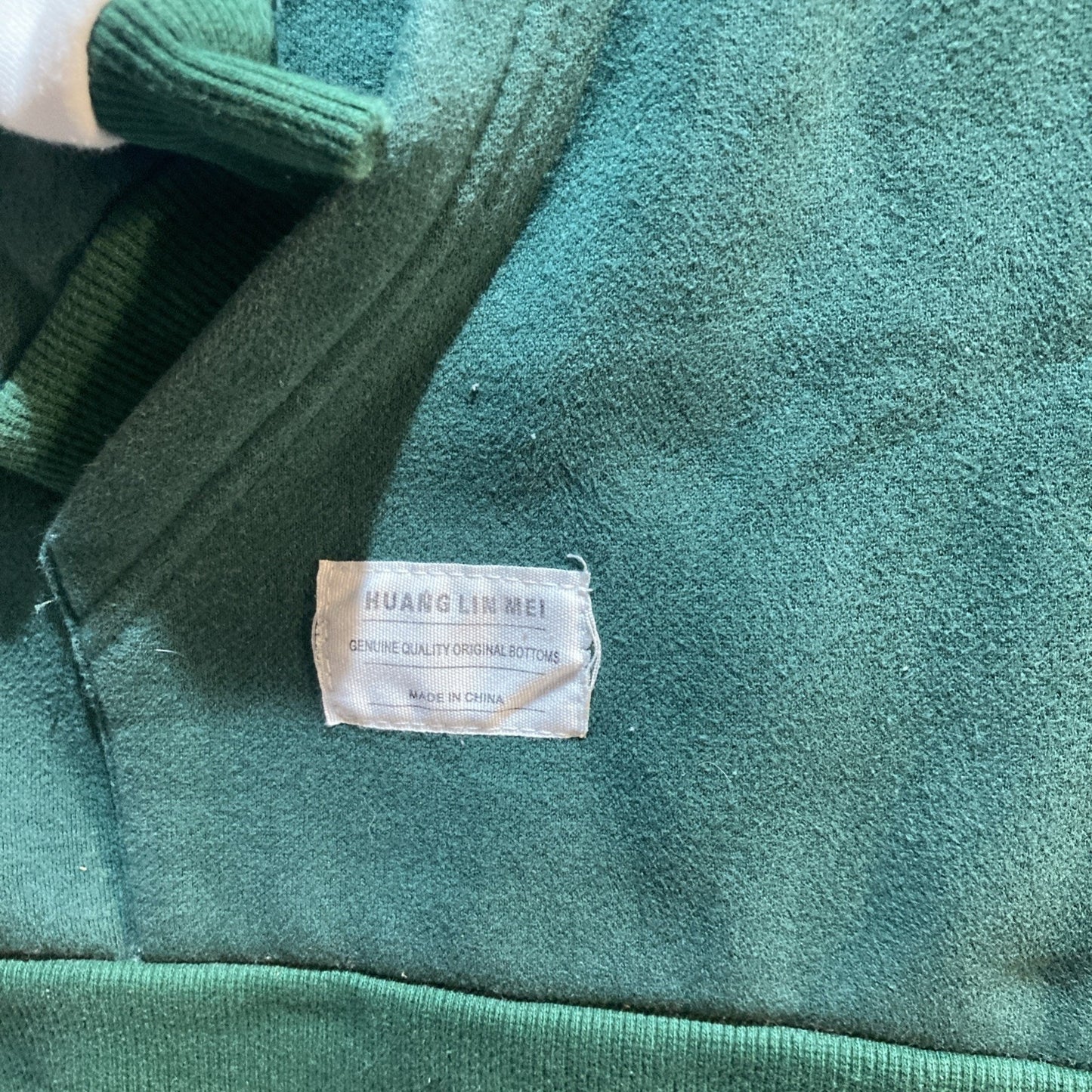 Shandoo While Green And White Hoodie With Side Hit On Arm Sz XL