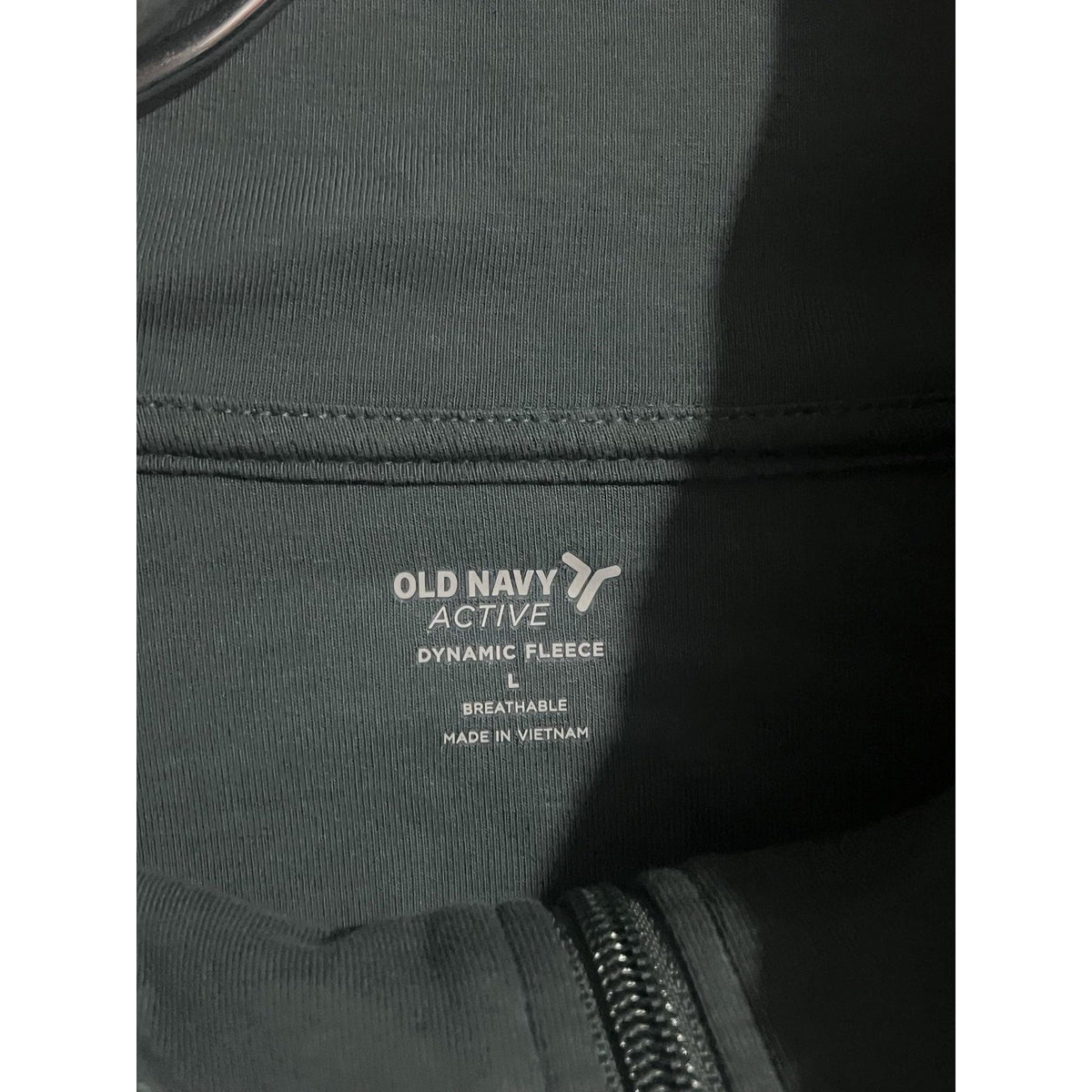Old Navy Sweatshirt Mens L Green Pullover Zip Thumbholes Pockets Active