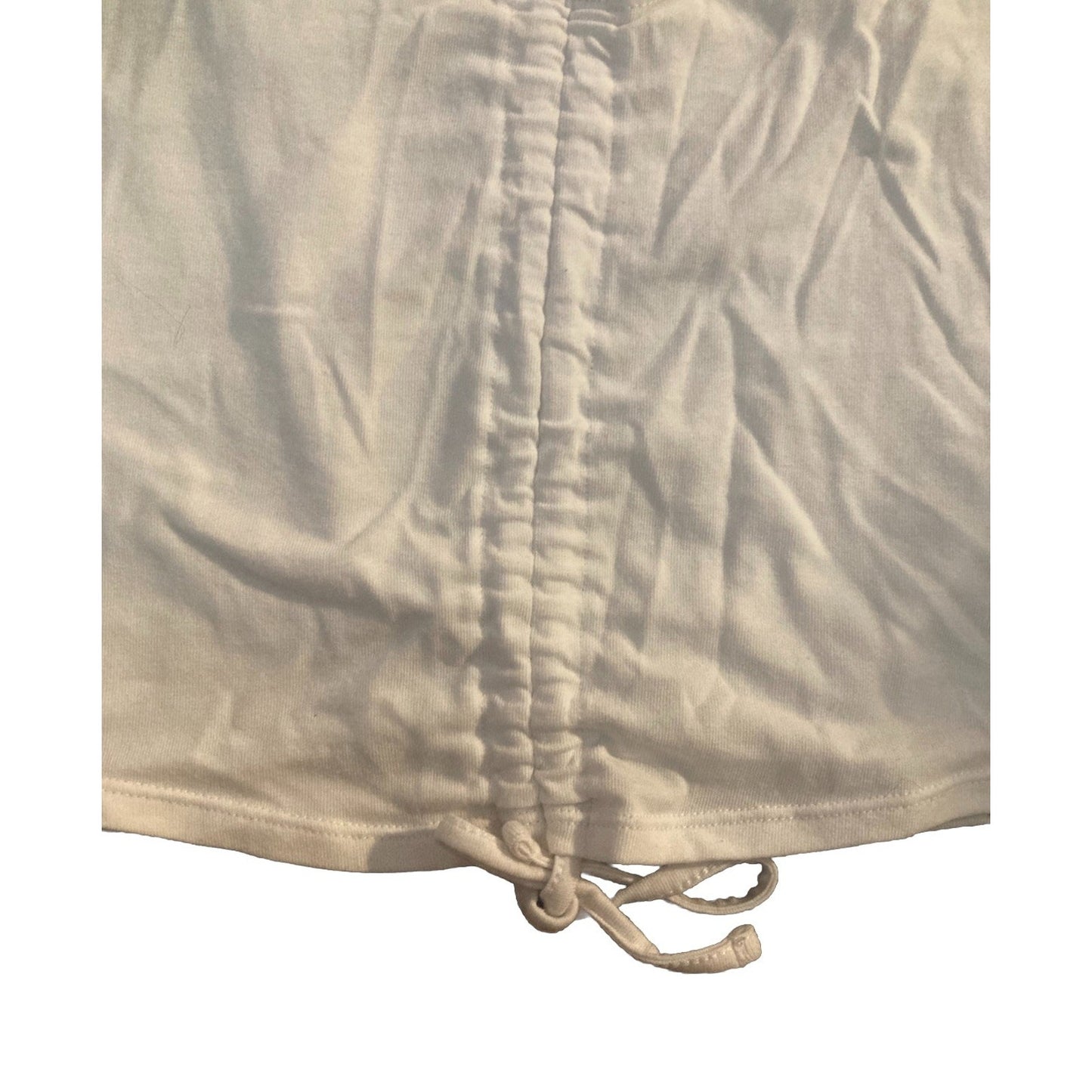 Pacsun Womens Medium Crop Top White Front Cinch Adjustable Pac Cares Eco