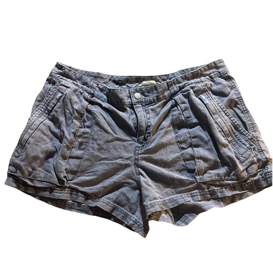 VTG Converse One Star Gray “washed” Shorts 8 Linen Blend Comfortable Push Button
