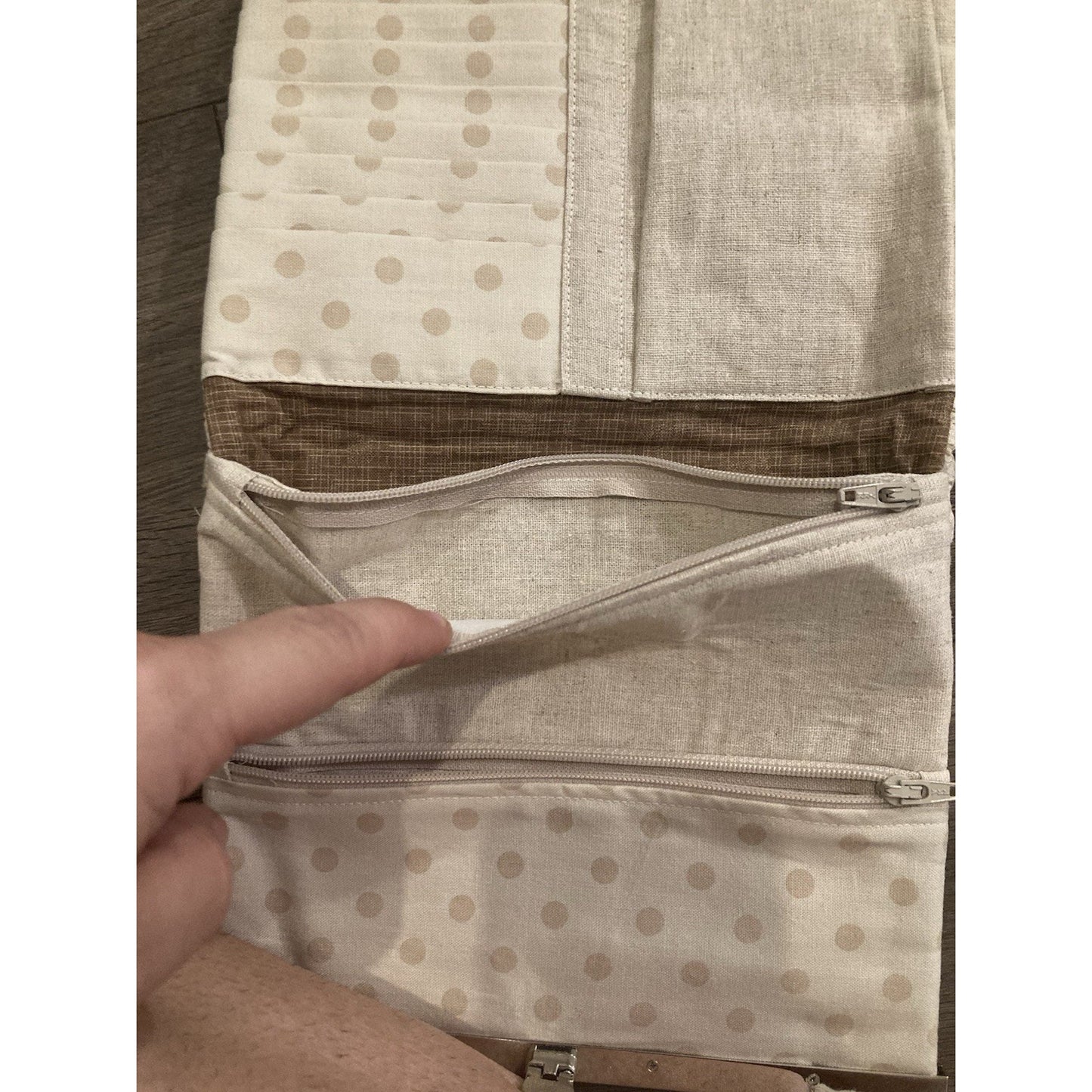 Clasp Compact Card Wallet Purse Polka Dot With Pockets And Zippers
