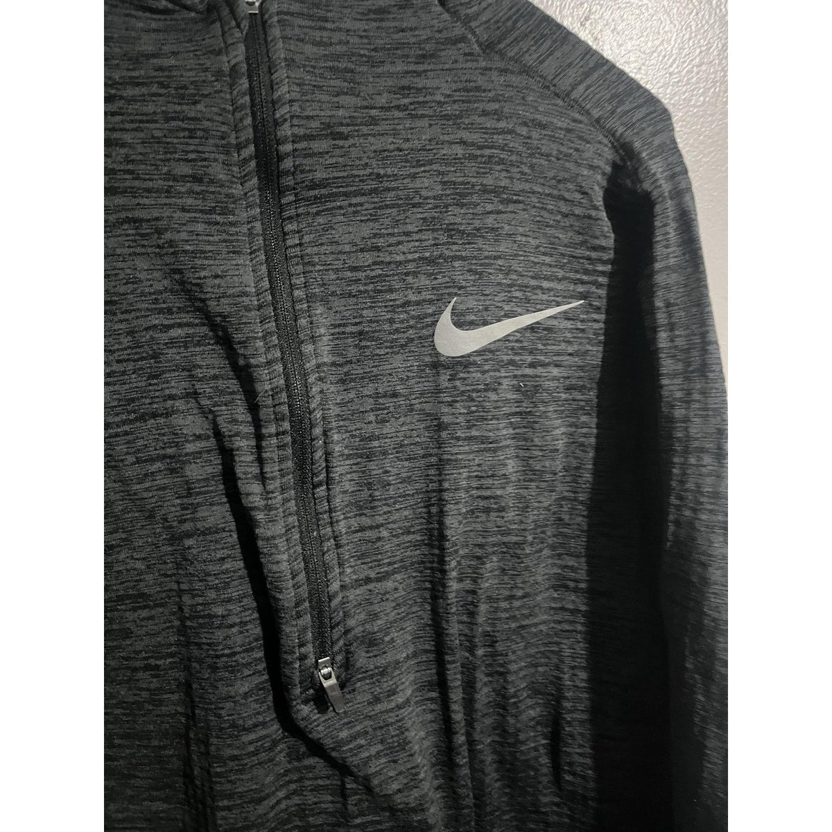 Nike Pullover Mens XL Gray Mock Neck 1/4 Zip Dri-FIT Reflective Pockets