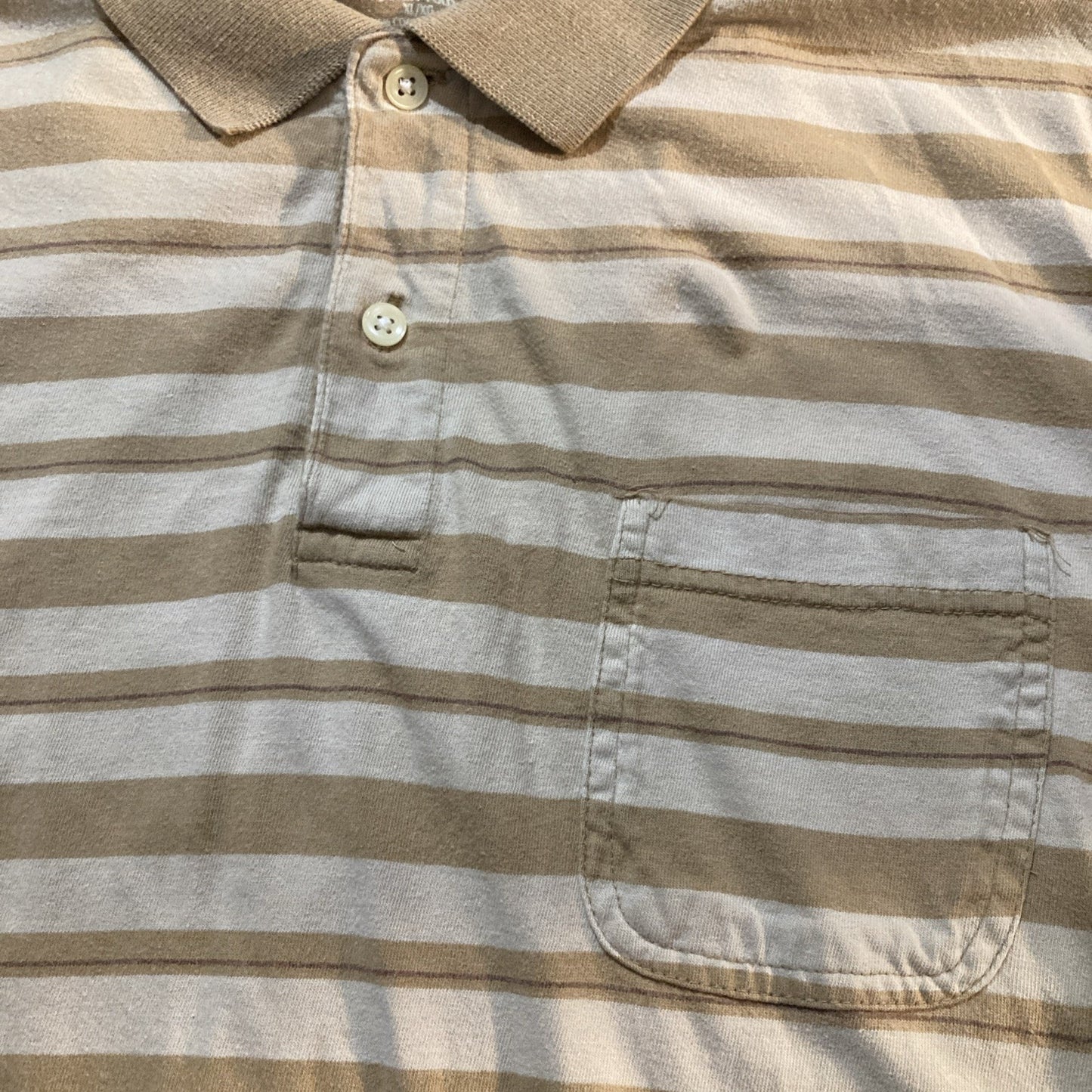 Men’s St. John’s Bay Striped Y2K Polo Collared Shirt Jersey XL 100% Cotton