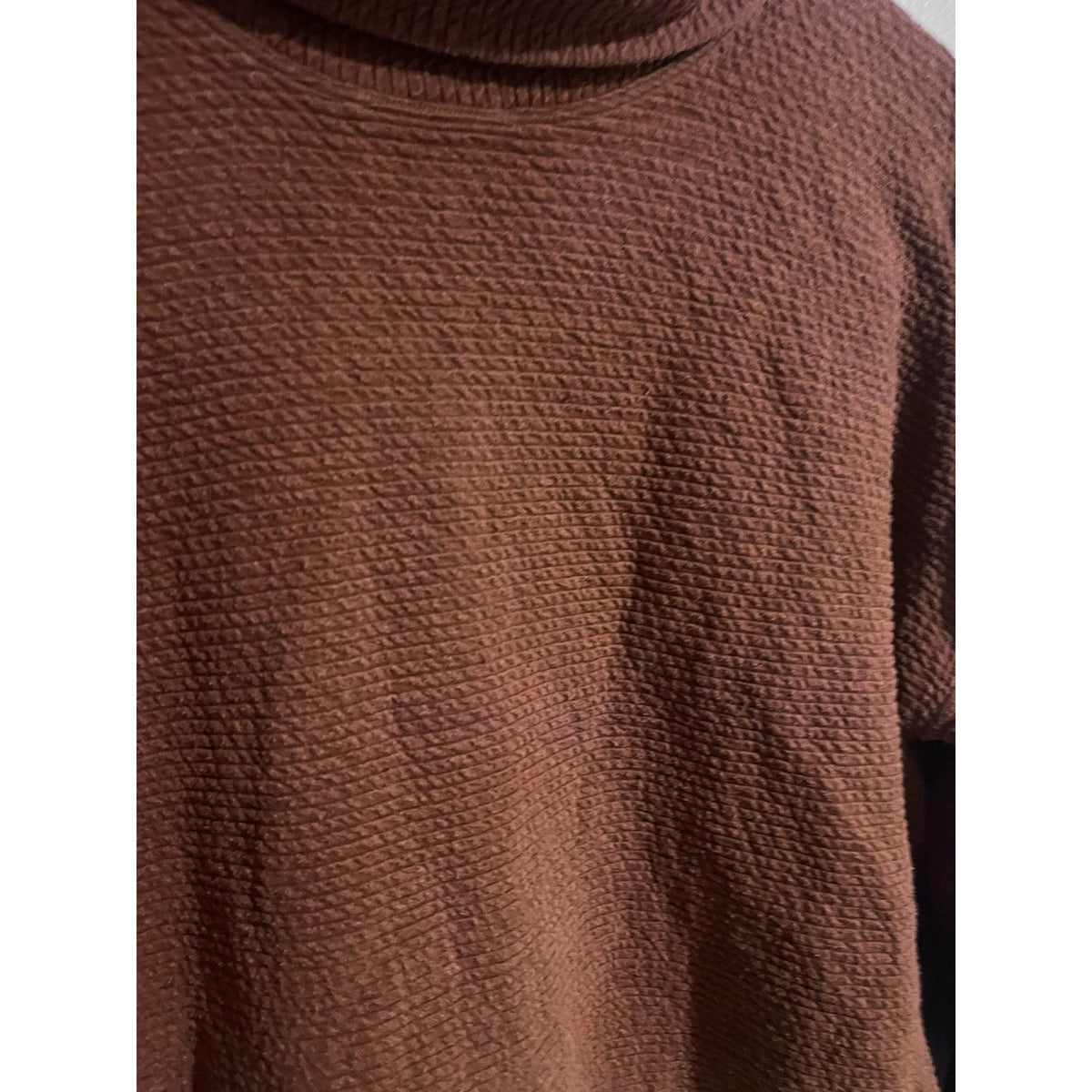 Lululemon Sweater Womens XS/S Brown Waffle-Knit Pullover Cowl Neck Heavyweight