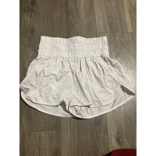 FP Movement Free People Womens Medium Paperbag Waist Pull On Shorts Silver Gray