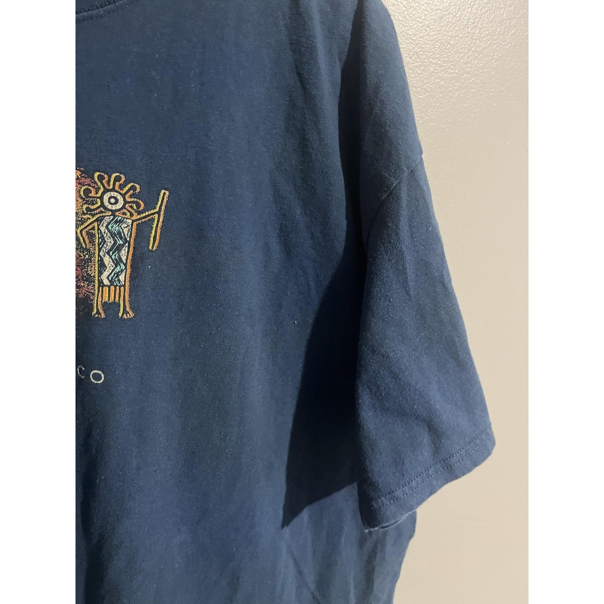 New Mexico Shirt Mens 2XL Blue Short Sleeve Graphic Cotton Tagless Crew Neck